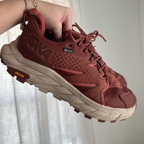 Hoka One One Shoes - Hoka One One Women's Rust Red GORE-TEX Trail Sneakers